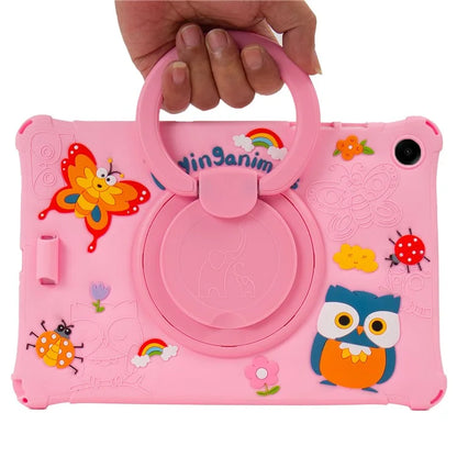 For Samsung Galaxy Tab A9+ X216 Case Cartoon Design Rotatable Kickstand Silicone Tablet Cover