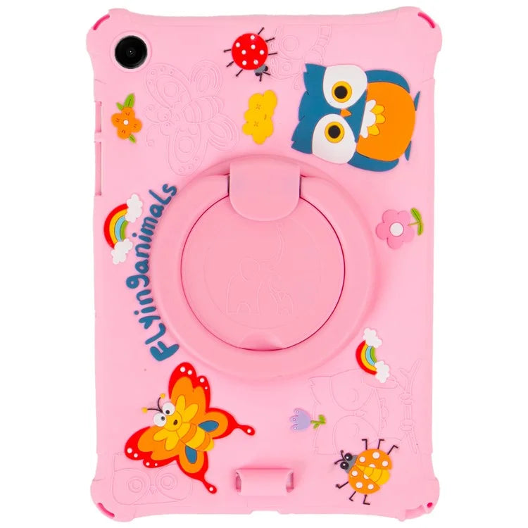 For Samsung Galaxy Tab A9+ X216 Case Cartoon Design Rotatable Kickstand Silicone Tablet Cover