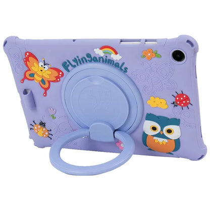 For Samsung Galaxy Tab A9+ X216 Case Rotatable Kickstand Cute Cartoon Silicone Tablet Cover with Lanyard