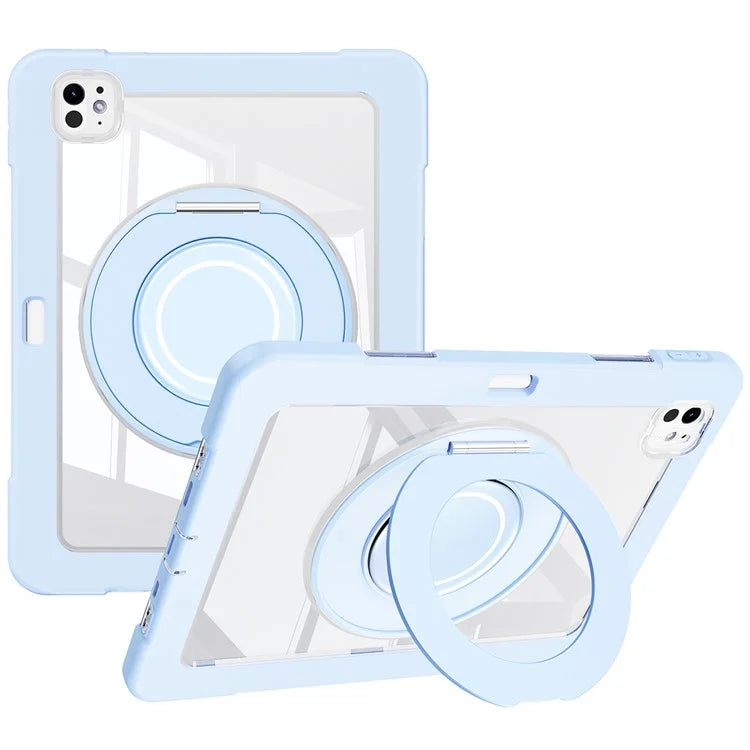For iPad Pro 11 (2024) Case PC+Silicone Anti-Drop Tablet Cover with Swivel Kickstand