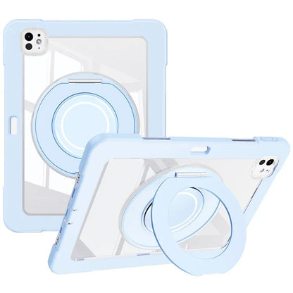 For iPad Pro 11 (2024) Case PC+Silicone Anti-Drop Tablet Cover with Swivel Kickstand