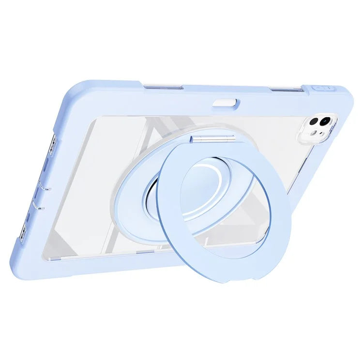 For iPad Pro 11 (2024) Case PC+Silicone Anti-Drop Tablet Cover with Swivel Kickstand