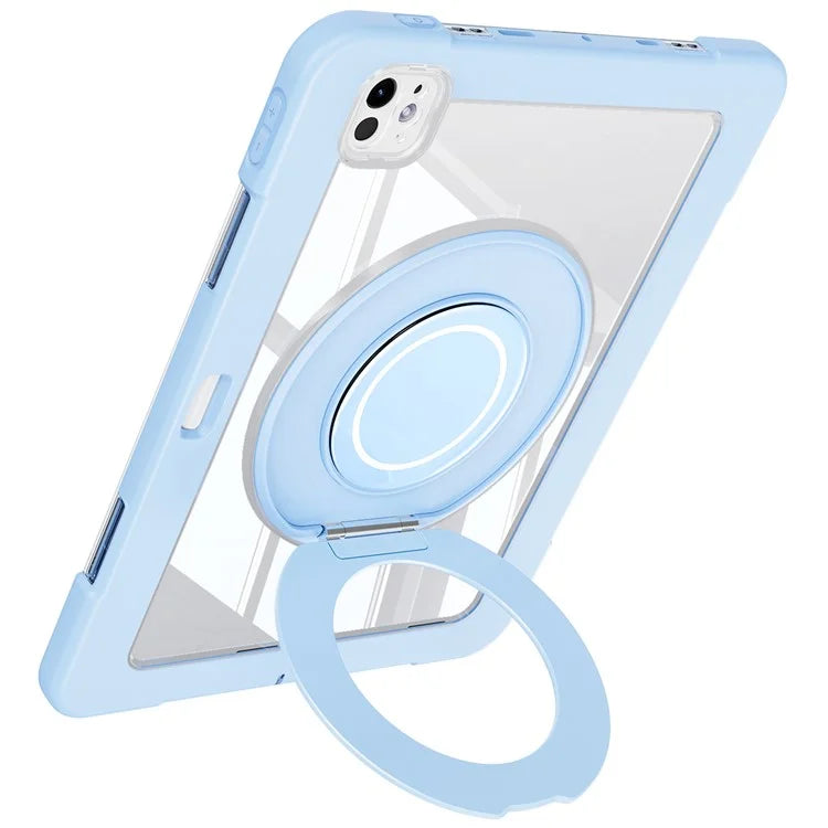 For iPad Pro 11 (2024) Case PC+Silicone Anti-Drop Tablet Cover with Swivel Kickstand