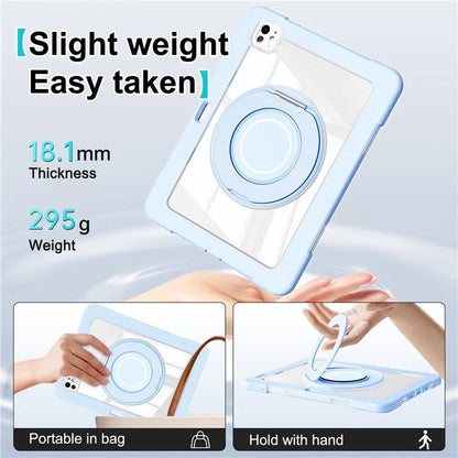 For iPad Pro 11 (2024) Case PC+Silicone Anti-Drop Tablet Cover with Swivel Kickstand