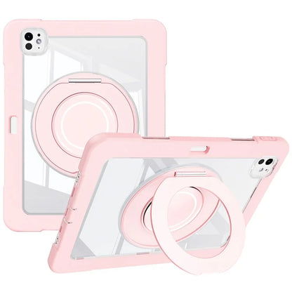 For iPad Pro 11 (2024) Case PC+Silicone Anti-Drop Tablet Cover with Swivel Kickstand