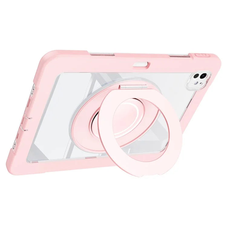 For iPad Pro 11 (2024) Case PC+Silicone Anti-Drop Tablet Cover with Swivel Kickstand