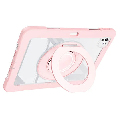 For iPad Pro 11 (2024) Case PC+Silicone Anti-Drop Tablet Cover with Swivel Kickstand