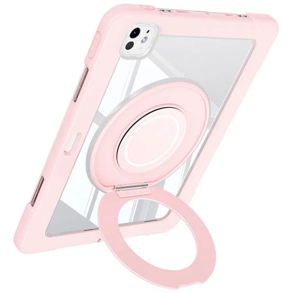 For iPad Pro 11 (2024) Case PC+Silicone Anti-Drop Tablet Cover with Swivel Kickstand