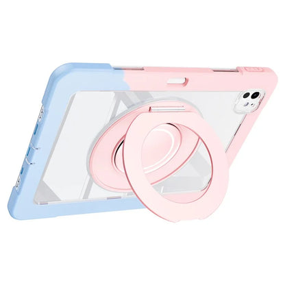 For iPad Pro 11 (2024) Case PC+Silicone Anti-Drop Tablet Cover with Swivel Kickstand