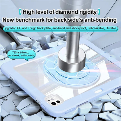 For iPad Pro 11 (2024) Case PC+Silicone Anti-Drop Tablet Cover with Swivel Kickstand