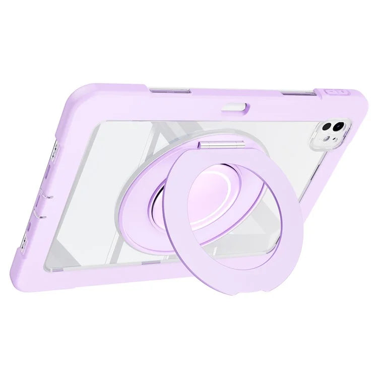 For iPad Pro 11 (2024) Case PC+Silicone Anti-Drop Tablet Cover with Swivel Kickstand