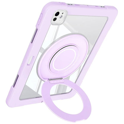 For iPad Pro 11 (2024) Case PC+Silicone Anti-Drop Tablet Cover with Swivel Kickstand