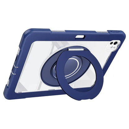 For iPad Pro 11 (2024) Case PC+Silicone Anti-Drop Tablet Cover with Swivel Kickstand