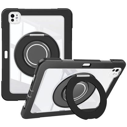 For iPad Pro 11 (2024) Case PC+Silicone Anti-Drop Tablet Cover with Swivel Kickstand