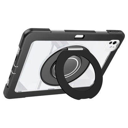 For iPad Pro 11 (2024) Case PC+Silicone Anti-Drop Tablet Cover with Swivel Kickstand
