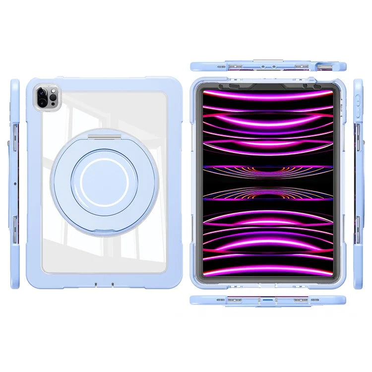 For iPad Pro 11 (2022) / (2021) / (2020) / Air (2022) / (2020) Case Swivel Kickstand PC+Silicone Anti-Drop Tablet Cover