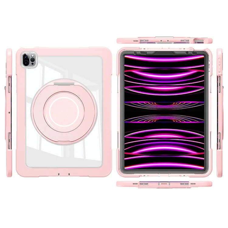 For iPad Pro 11 (2022) / (2021) / (2020) / Air (2022) / (2020) Case Swivel Kickstand PC+Silicone Anti-Drop Tablet Cover