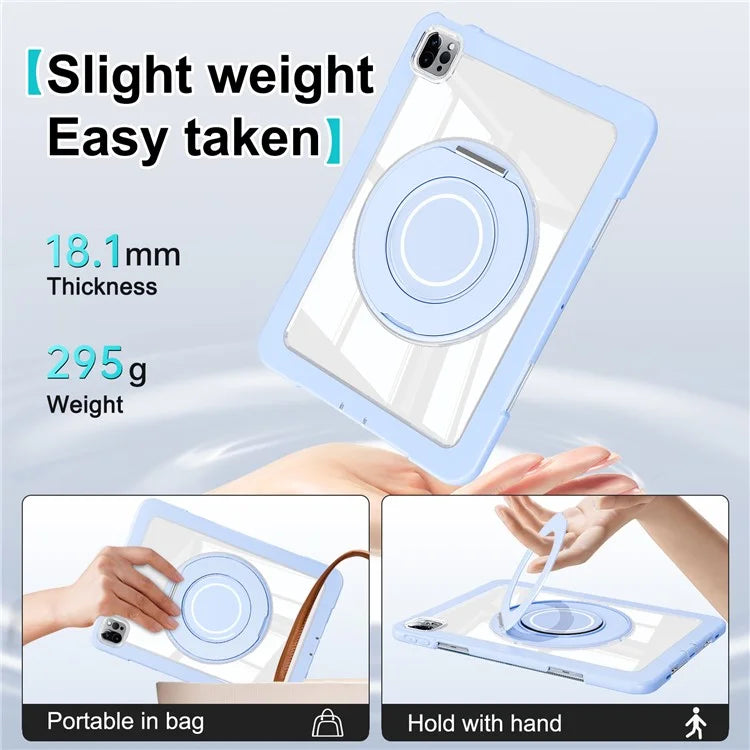 For iPad Pro 11 (2022) / (2021) / (2020) / Air (2022) / (2020) Case Swivel Kickstand PC+Silicone Anti-Drop Tablet Cover