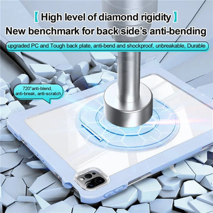 For iPad Pro 11 (2022) / (2021) / (2020) / Air (2022) / (2020) Case Swivel Kickstand PC+Silicone Anti-Drop Tablet Cover