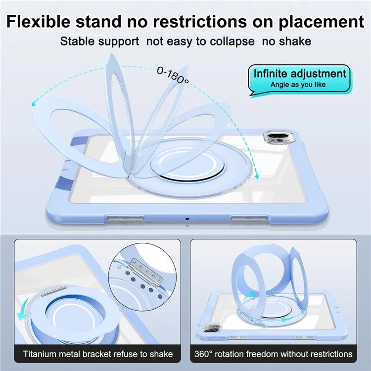 For iPad Pro 11 (2022) / (2021) / (2020) / Air (2022) / (2020) Case Swivel Kickstand PC+Silicone Anti-Drop Tablet Cover