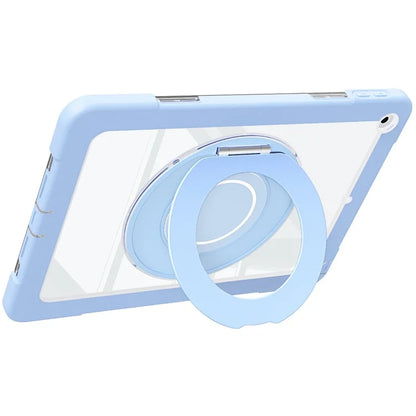 For iPad 10.2 (2021) / (2020) / (2019) Case Rotatable Ring Kickstand PC+Silicone Tablet Cover