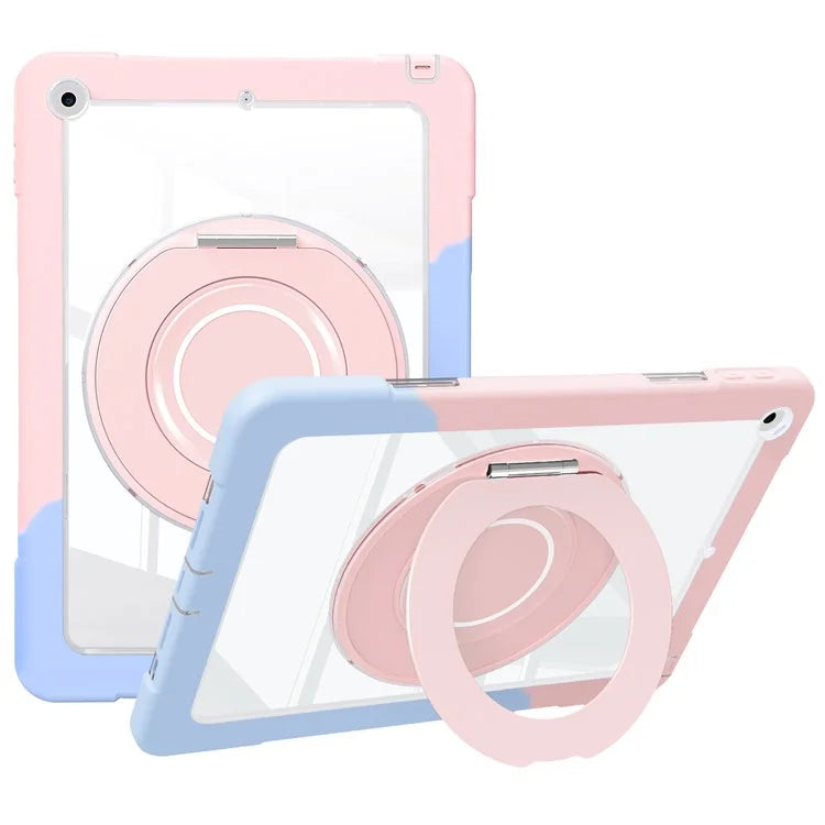 For iPad 10.2 (2021) / (2020) / (2019) Case Rotatable Ring Kickstand PC+Silicone Tablet Cover
