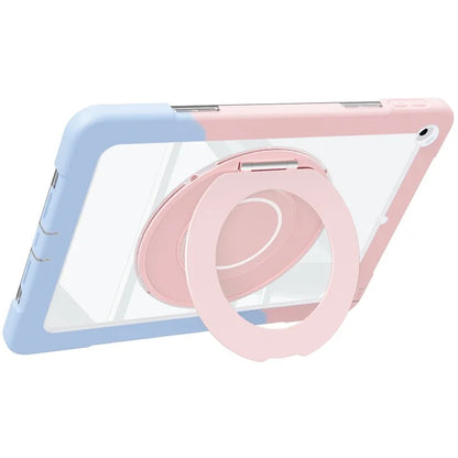 For iPad 10.2 (2021) / (2020) / (2019) Case Rotatable Ring Kickstand PC+Silicone Tablet Cover