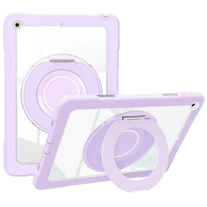 For iPad 10.2 (2021) / (2020) / (2019) Case Rotatable Ring Kickstand PC+Silicone Tablet Cover
