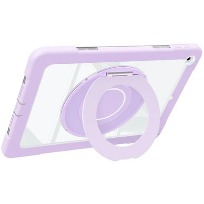 For iPad 10.2 (2021) / (2020) / (2019) Case Rotatable Ring Kickstand PC+Silicone Tablet Cover