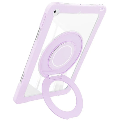 For iPad 10.2 (2021) / (2020) / (2019) Case Rotatable Ring Kickstand PC+Silicone Tablet Cover