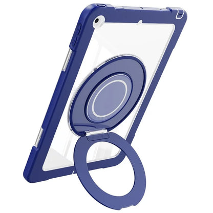 For iPad 10.2 (2021) / (2020) / (2019) Case Rotatable Ring Kickstand PC+Silicone Tablet Cover