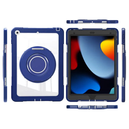 For iPad 10.2 (2021) / (2020) / (2019) Case Rotatable Ring Kickstand PC+Silicone Tablet Cover