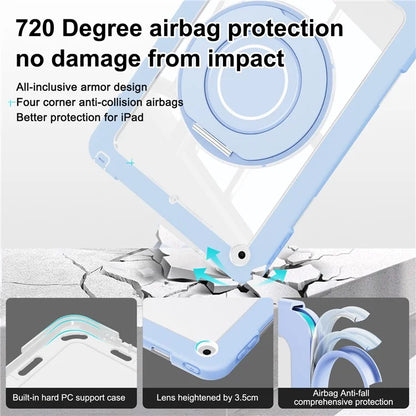 For iPad 10.2 (2021) / (2020) / (2019) Case Rotatable Ring Kickstand PC+Silicone Tablet Cover