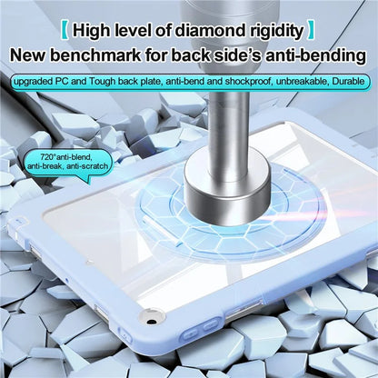 For iPad 10.2 (2021) / (2020) / (2019) Case Rotatable Ring Kickstand PC+Silicone Tablet Cover