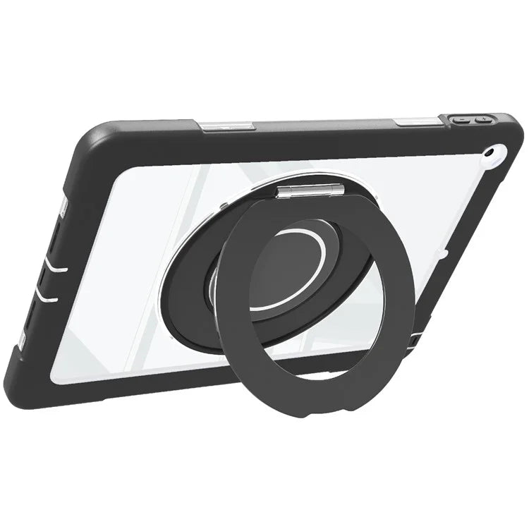 For iPad 10.2 (2021) / (2020) / (2019) Case Rotatable Ring Kickstand PC+Silicone Tablet Cover