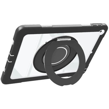 For iPad 10.2 (2021) / (2020) / (2019) Case Rotatable Ring Kickstand PC+Silicone Tablet Cover