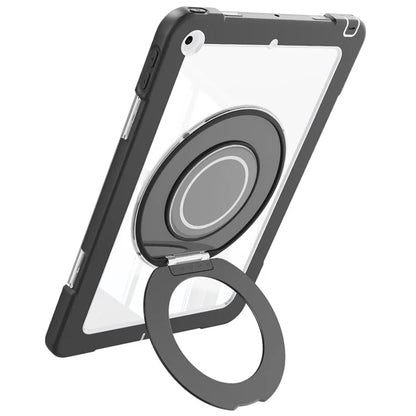 For iPad 10.2 (2021) / (2020) / (2019) Case Rotatable Ring Kickstand PC+Silicone Tablet Cover