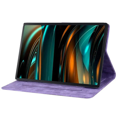 For Lenovo Xiaoxin Pad Pro 12.7 inch Case Card Slots Leather Tablet Stand Folio Cover Flower Cat