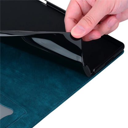 For Lenovo Xiaoxin Pad Pro 12.7 inch Case Card Slots Leather Tablet Stand Folio Cover Flower Cat
