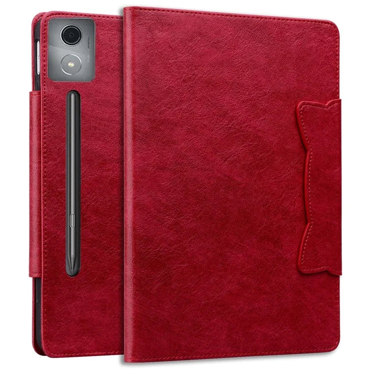 For Lenovo Xiaoxin Pad Pro 12.7 inch Case Cat Buckle Closure Leather Protective Stand Cover