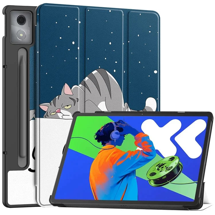 For Lenovo Xiaoxin Pad Pro 12.7 inch Case Pattern Print Leather Stand Tablet Cover