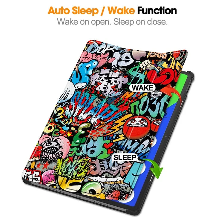 For Lenovo Xiaoxin Pad Pro 12.7 inch Case Pattern Print Leather Stand Tablet Cover