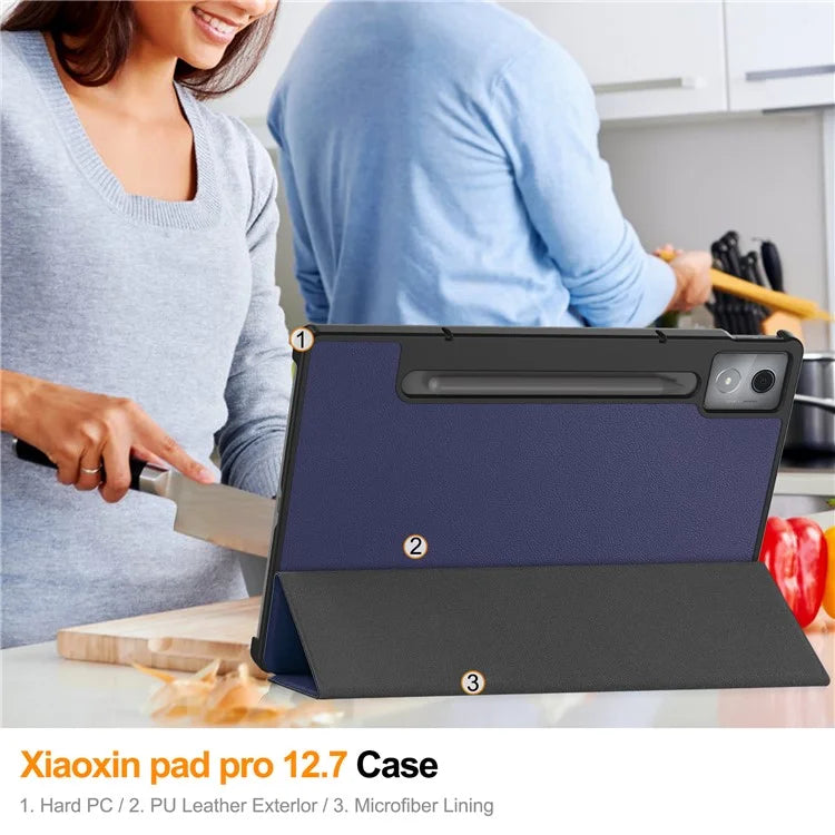 For Lenovo Xiaoxin Pad Pro 12.7 inch Case Anti-Drop Leather Stand Tablet Cover