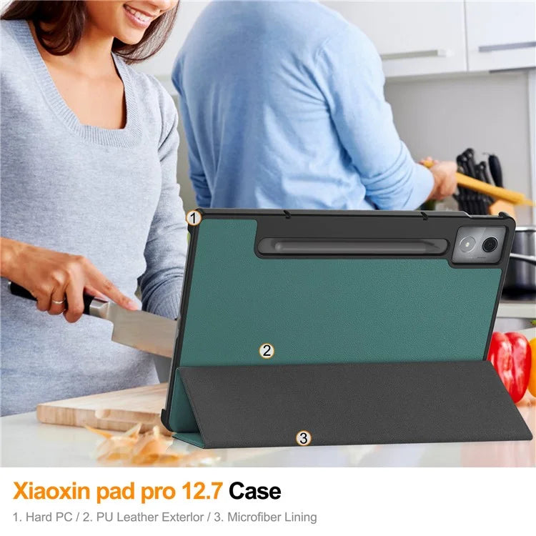 For Lenovo Xiaoxin Pad Pro 12.7 inch Case Anti-Drop Leather Stand Tablet Cover