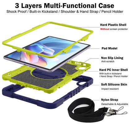 For Huawei MatePad 11.5 S Case Silicone+PC Kickstand Tablet Cover with Shoulder Strap