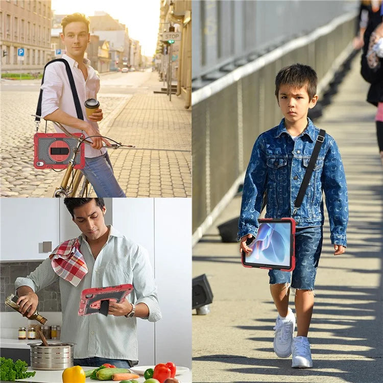 For Huawei MatePad 11.5 S Case Silicone+PC Kickstand Tablet Cover with Shoulder Strap
