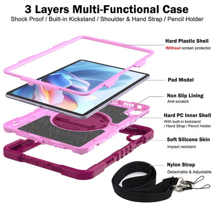 For Huawei MatePad 11.5 S Case Silicone+PC Kickstand Tablet Cover with Shoulder Strap