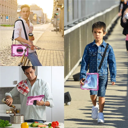 For Huawei MatePad 11.5 S Case Silicone+PC Kickstand Tablet Cover with Shoulder Strap