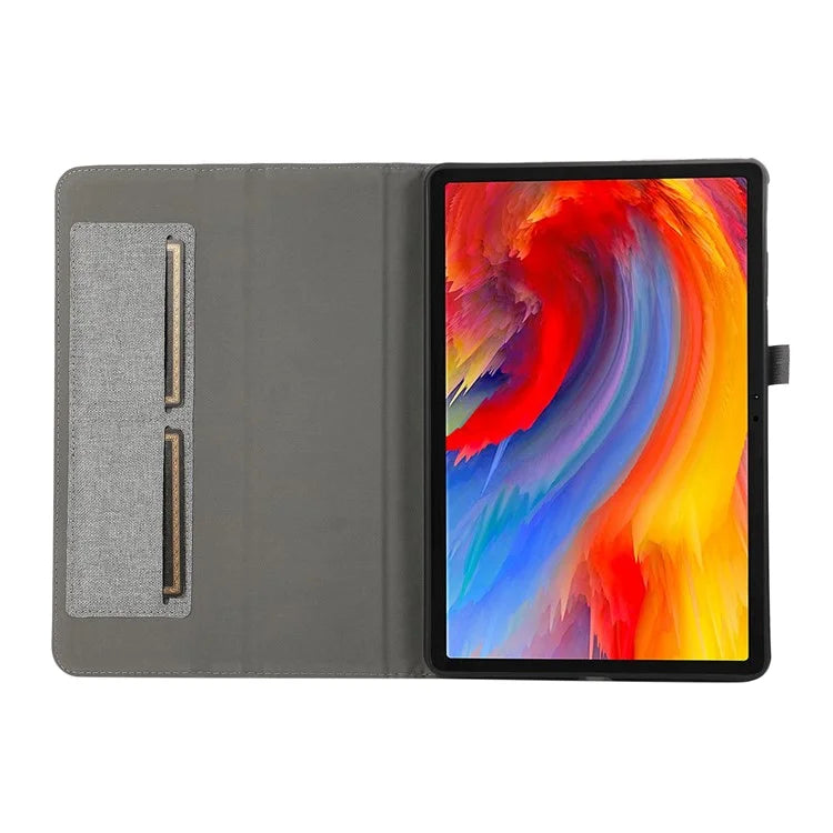 For Lenovo Tab M11 Plus Leather Case Card Holder Cloth Texture Tablet Stand Cover
