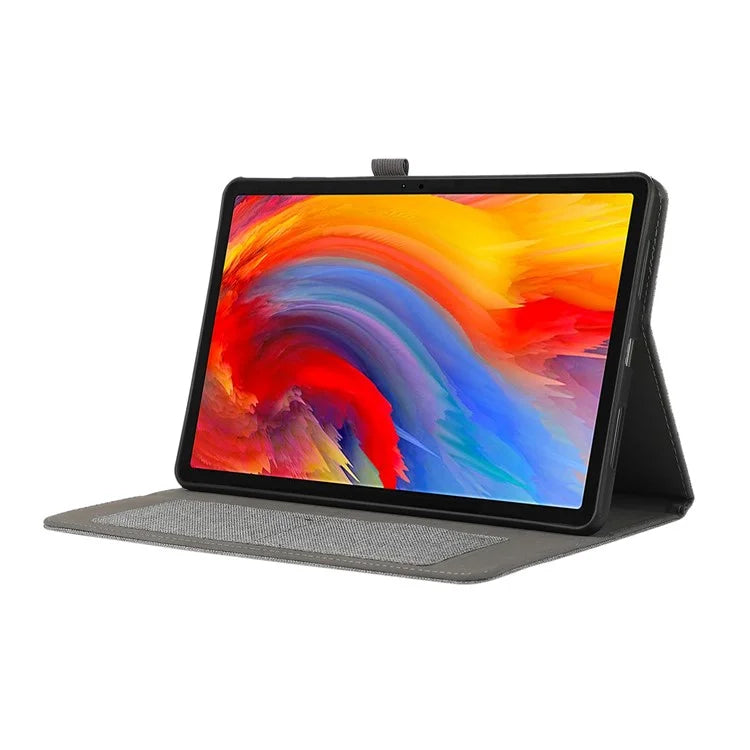 For Lenovo Tab M11 Plus Leather Case Card Holder Cloth Texture Tablet Stand Cover